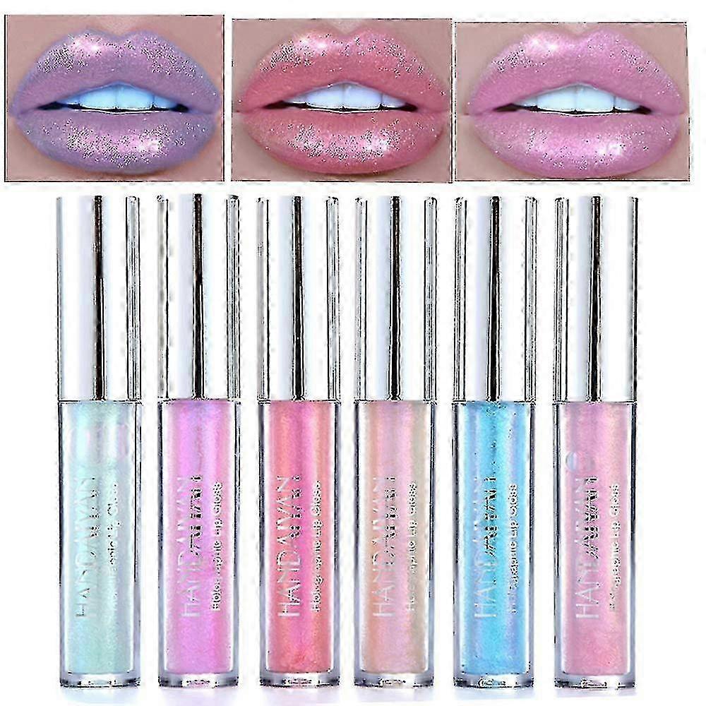 Glitter Liquid Lipsticks Set 6 Color Diamond Shimmer Metallic Lipstick Waterproof Long Lasting Makeu
