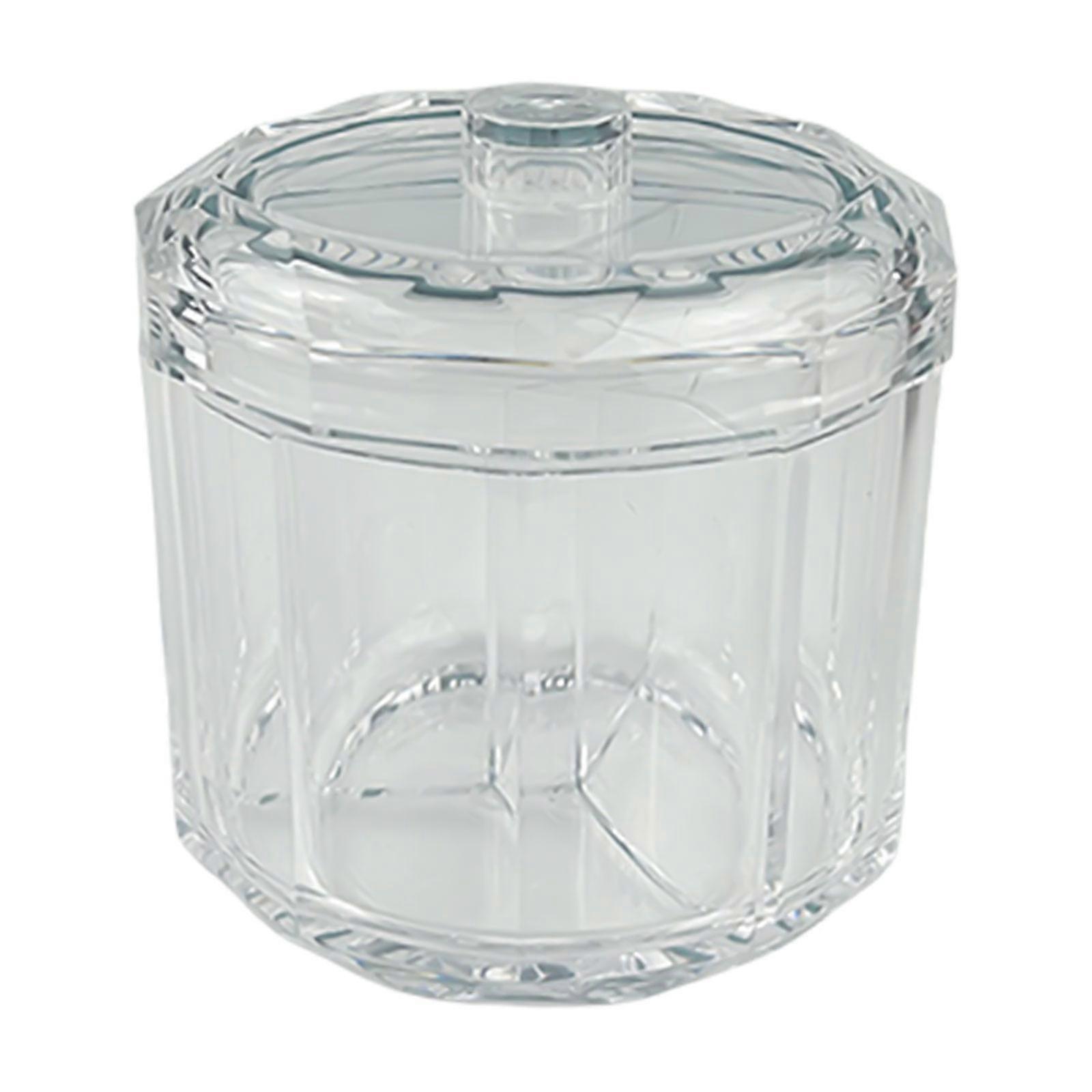 Cotton Pads Holder with Lid Eyelash Tool Storage Case Cotton Swab Container Round Makeup Organiser transparent