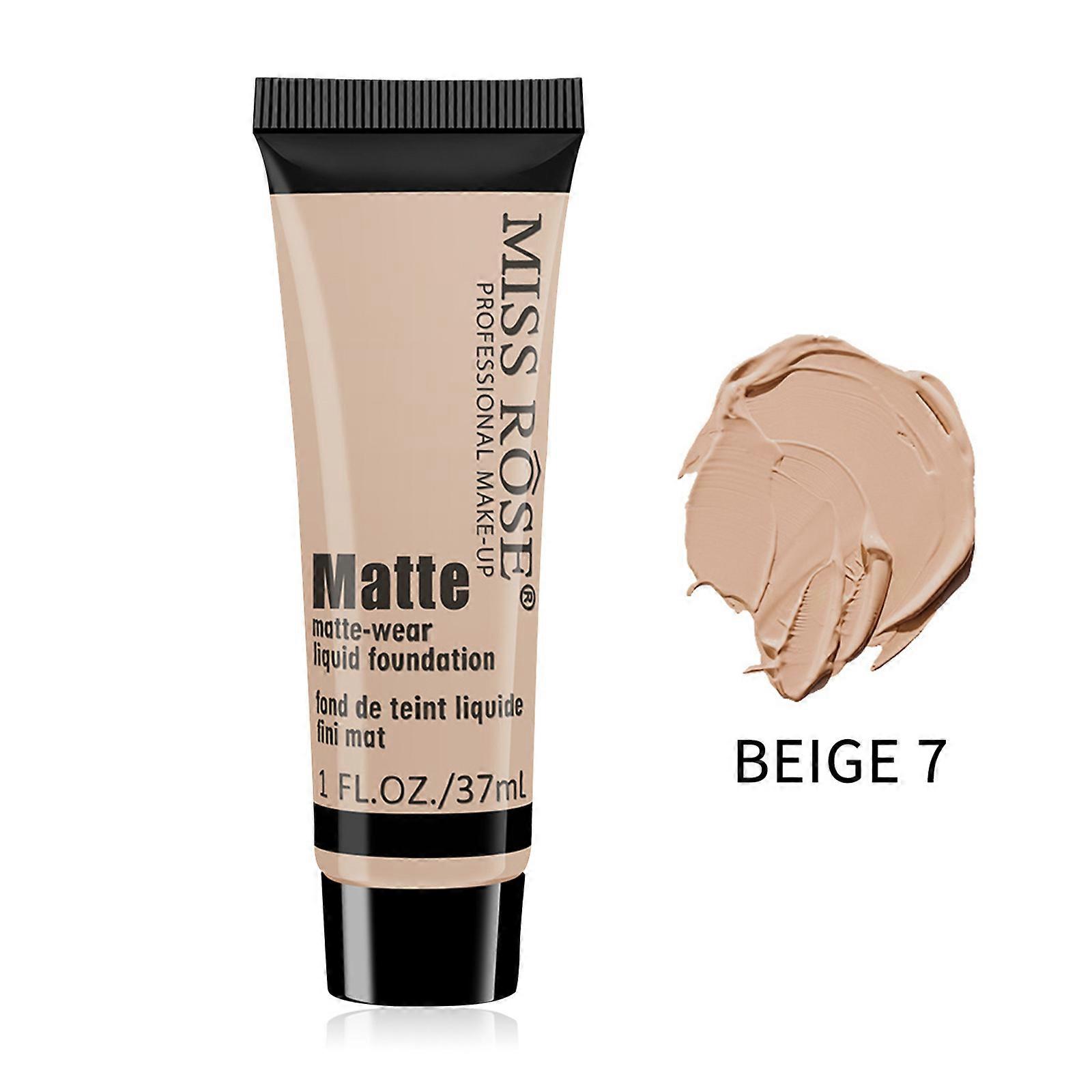 37ml Full Coverage Liquid Foundation,Smoothing Makeup Base Concealer Foundation,Matte Wear Concealer for Sun Block Cream 7