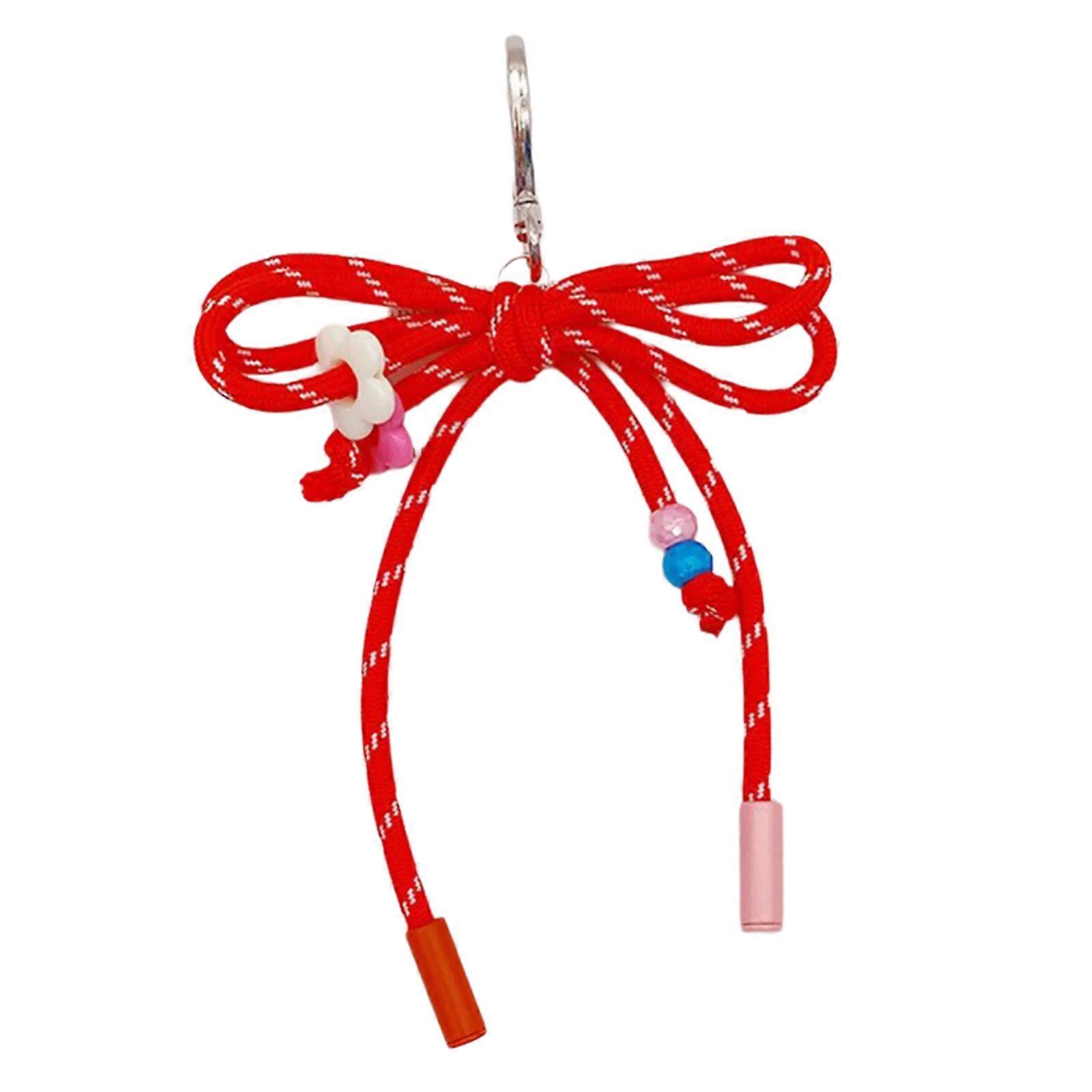 Multipurpose Nylon Cord Keychain with Elegant Designs Fashion Accessory for Keys Phones and Backpacks Decoration  Red