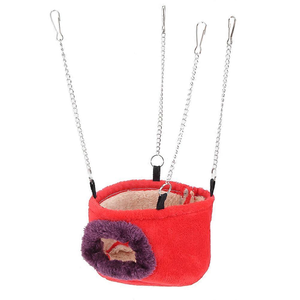 Hamster Plush Hammock Nest with Hanging Chain for Small Pets - Compatible with Squirrel, Chinchilla, Guinea Pig, Sugar Glider