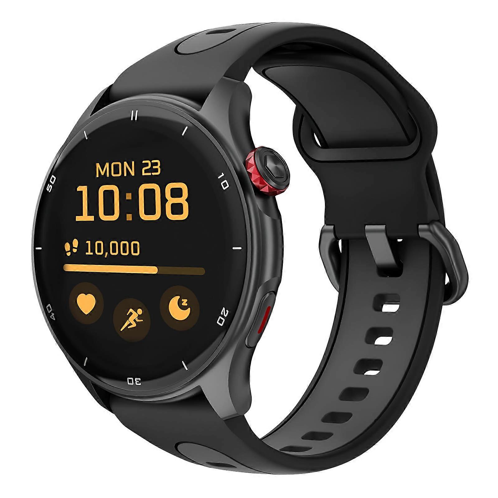Sport Connected Uhr mit Tracking Bluetooth Calls Wasserdicht 30m, Schwarz