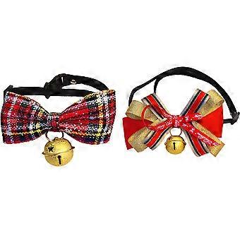 Coleira para Animais de Estimação com Texto Claro e Legível, Padrão de Moda com Gravata Borboleta e Tamanho Ajustável, Etiquetas de Identificação Silenciosas para Uso Interno e Externo