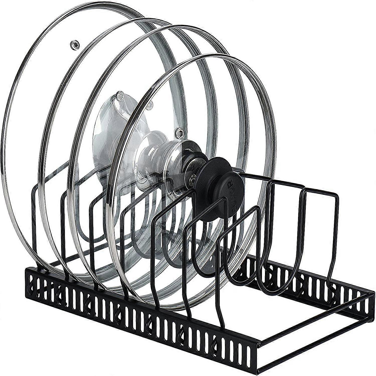 Soporte para tapa de olla con 7 compartimentos ajustables