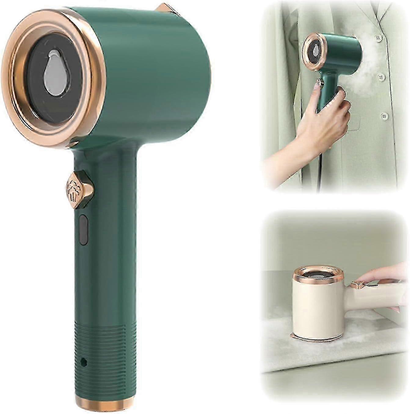 Green Portable Mini Ironing Machine, Fast Preheating Steam Dry
