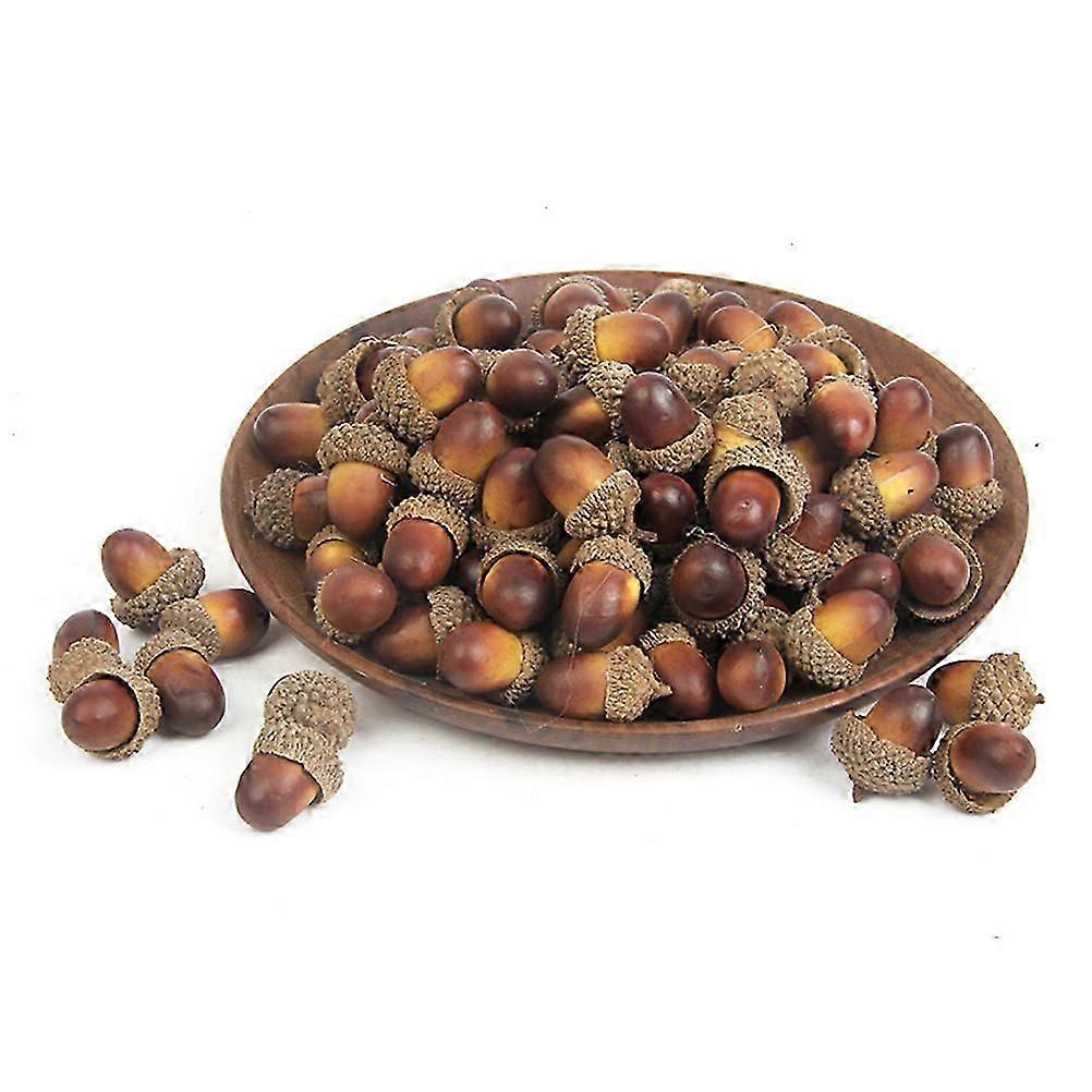 60pcs Artificial Lifelike Simulation Small Acorn Set Decoration False Nuts Home Kitchen Decor