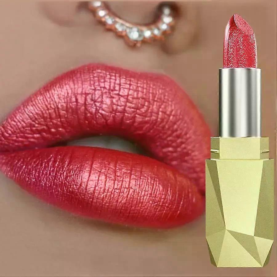 Rouge métallisé rouge à lèvres paillettes longue durée Glaçage à lèvres Lèvres imperméables Maquillage Hydrater Teinte à lèvres lumineuse Brillant à lèvres brillant