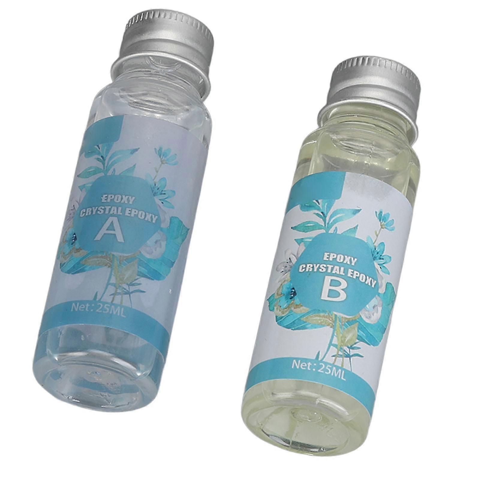 4 قطع 25 مل طقم راتنجات الايبوكسيد AB الشفاف مع مقوي لصنع المجوهرات ، سريع التجفيف شديد اللمعان