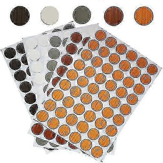 216 Pcs Pvc Autocollants autocollants de trou de vis, 21mm Bouchons à vis, pour capuchons d’armoire