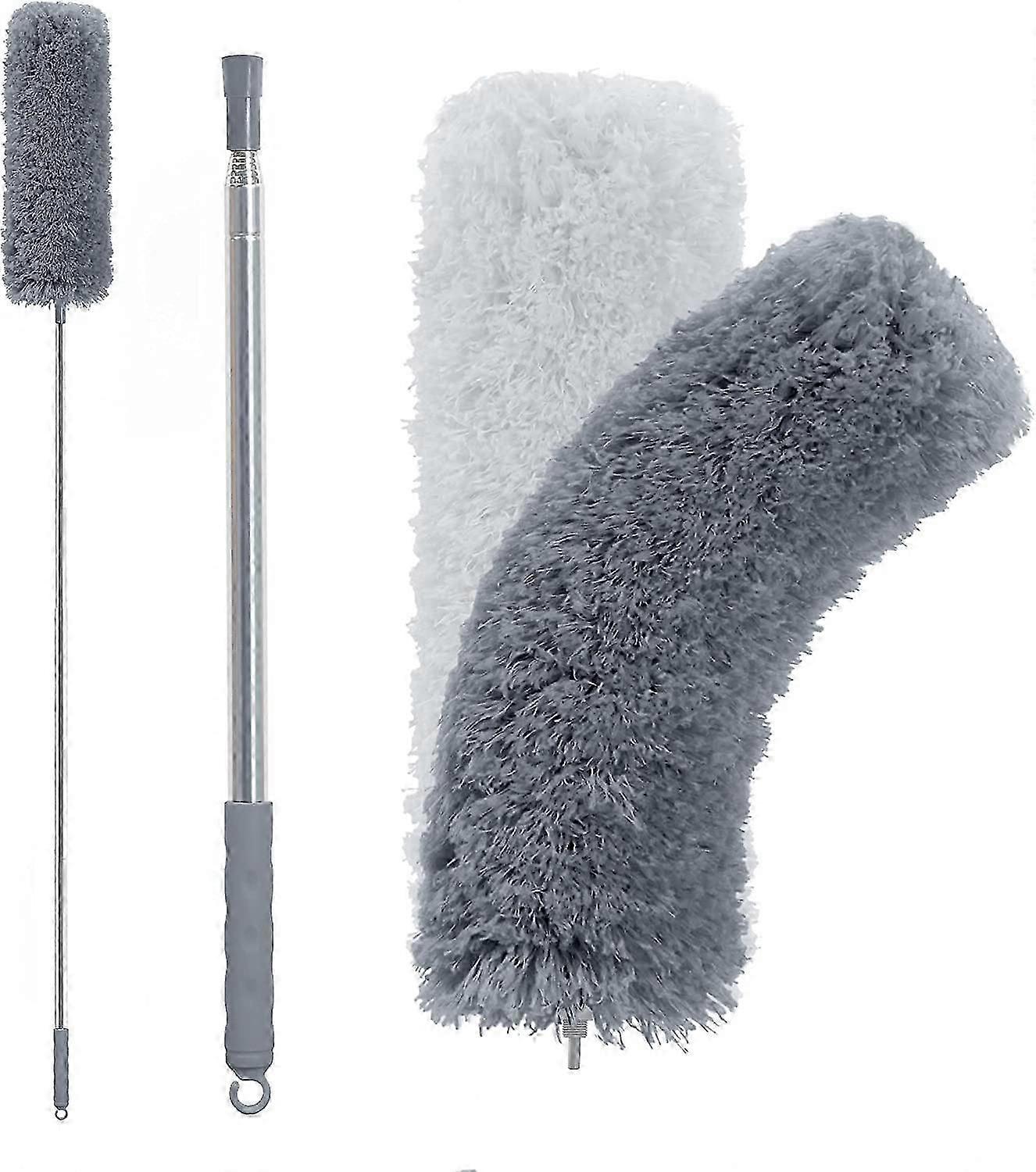 Microfiber Duster with Extendable Handle, 250cm Long, Folding Head ,Dark Gray