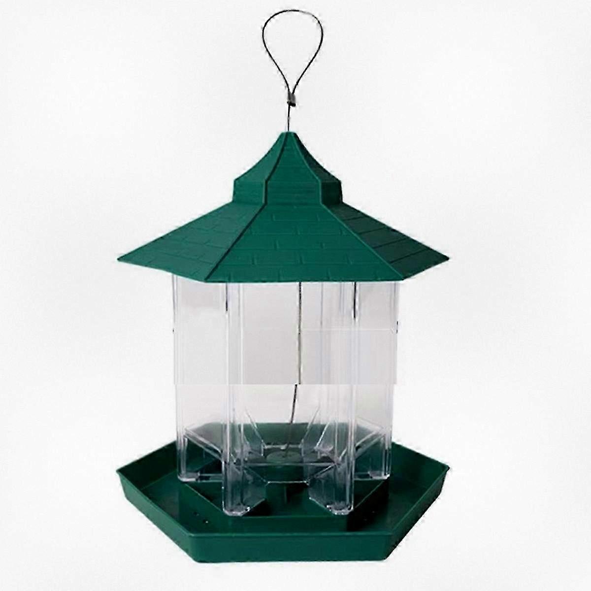 Gazebo-Style Hanging Bird Feeder with Large Capacity and 6 Feeding Openings for Outdoor Gardens