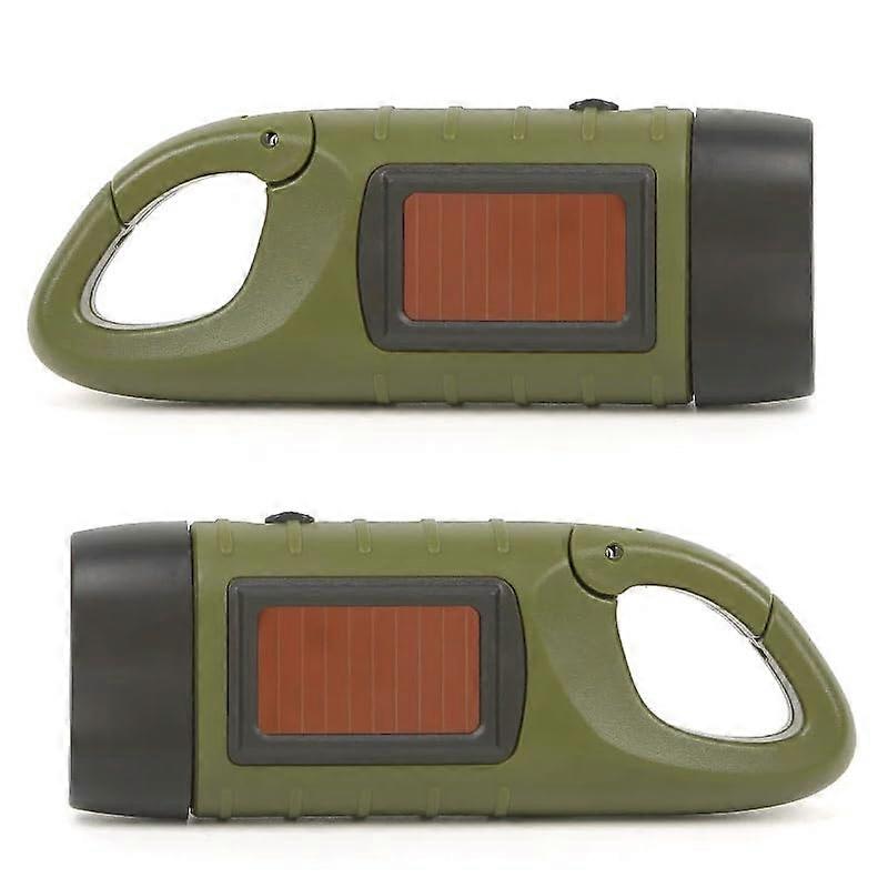 (2 packs) Flashlight for camps and emergencies - solarcrank Flashlight - Hand Crankstep Flash Lanters - LED Lights, Solar Energy and Light