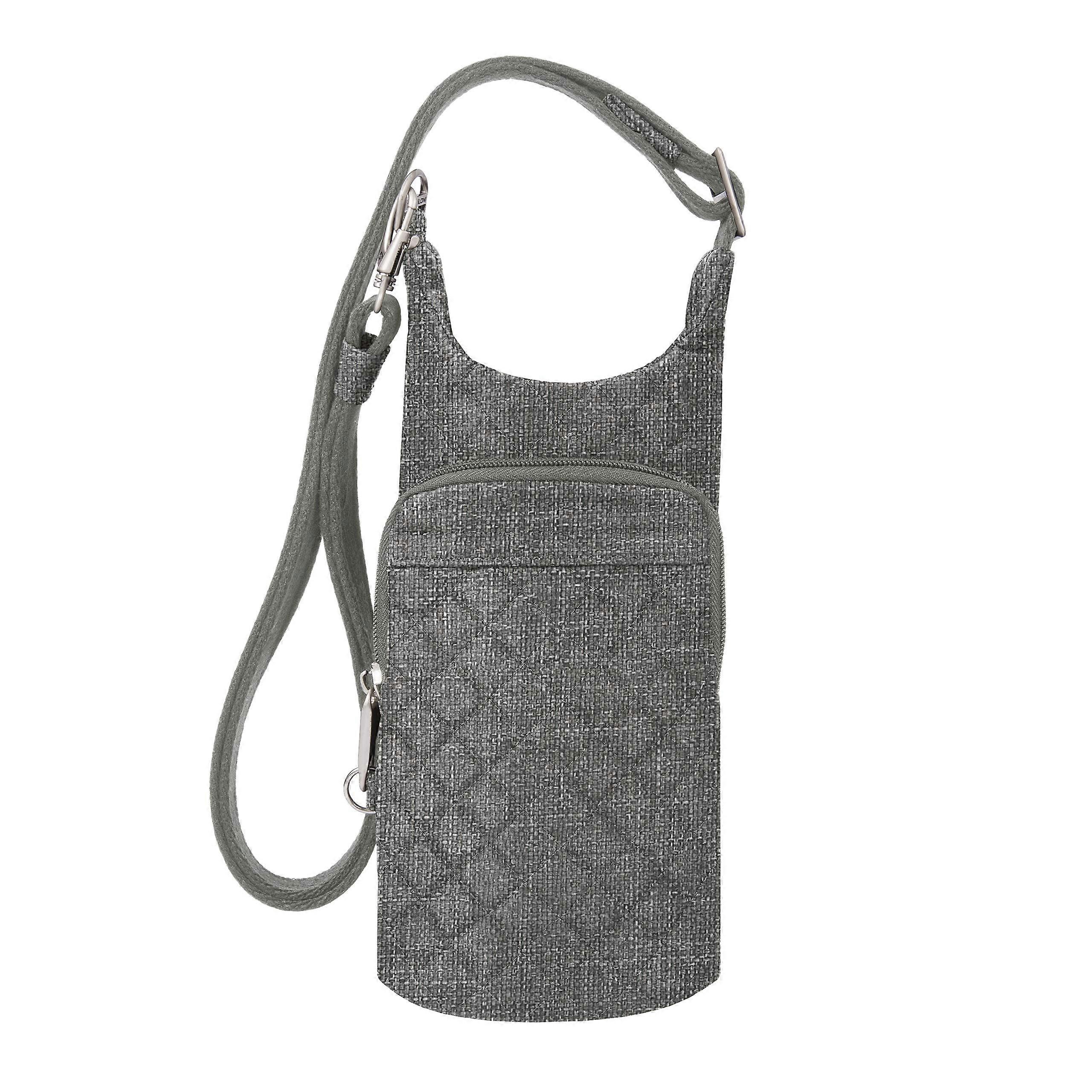 Theft preventive boho ulated water bottle tote one -size gray heather solid