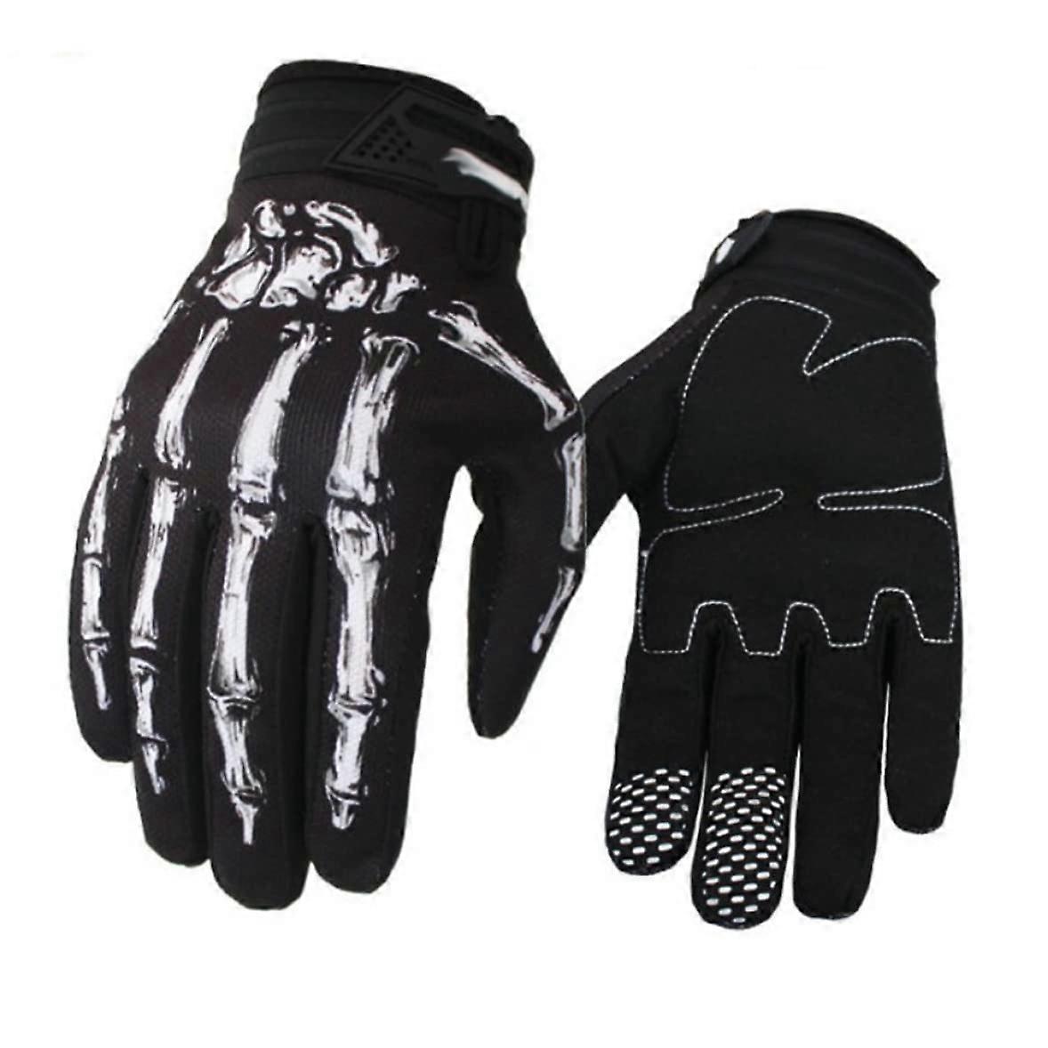 Motorcycle Gloves Non-Touch Screen Skeleton Design Cycling Gloves For Men Size M 1 Pair