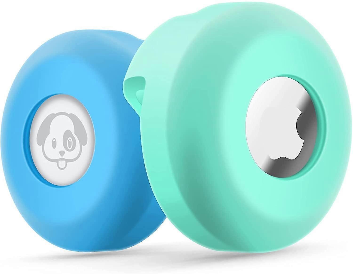 エアタグドッグカラーホルダー[2パック]シリコン防水保護エアタグ猫カラーカバー、アンチロストロケータケース(ブラック)