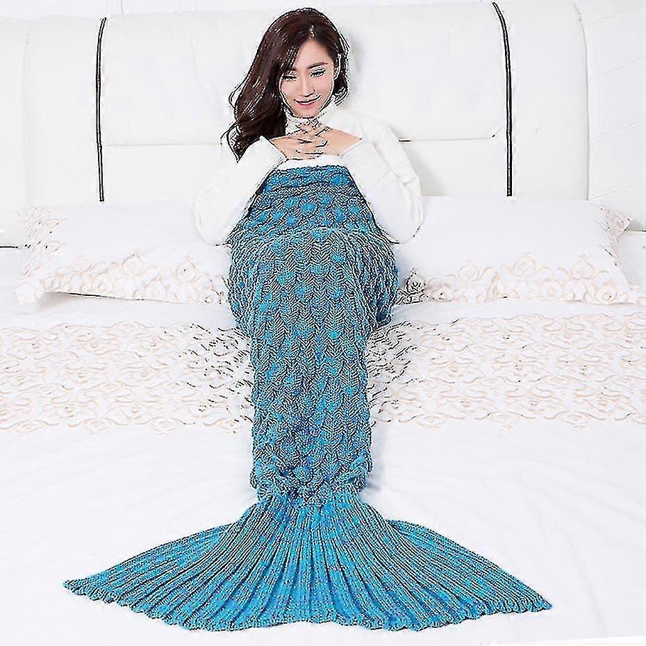 Hand-knitted Blanket Soft And Comfortable Nap Mermaid Blanket