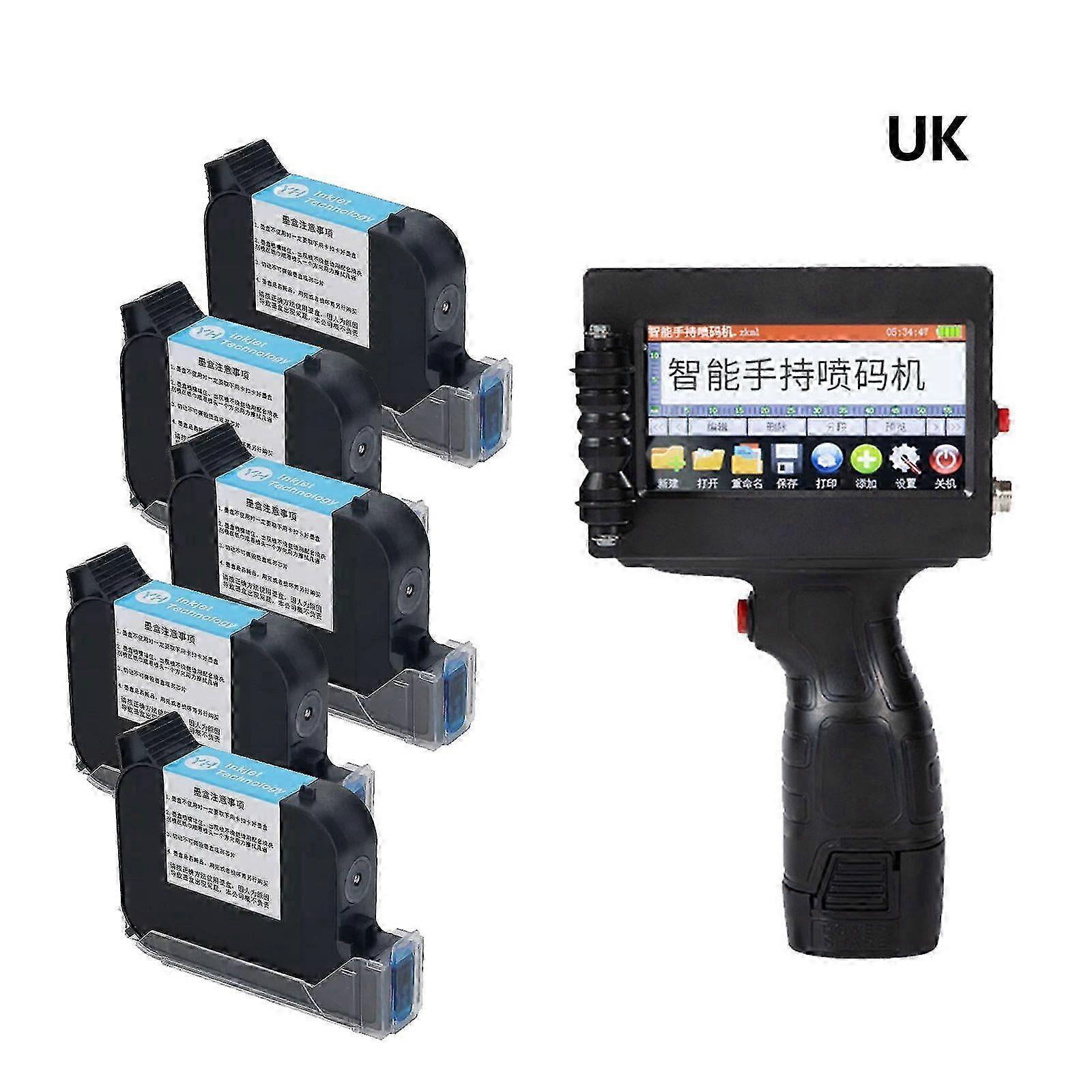 UK-5PC 600DPI 12.7MM/0.5" Handheld Inkjet Printer Portable Inkjet Printer 25 Language10