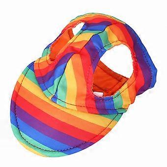 Pet Dog Sun Protection Visor Hat with Adjustable Strap Sport Hat(Iridescence)