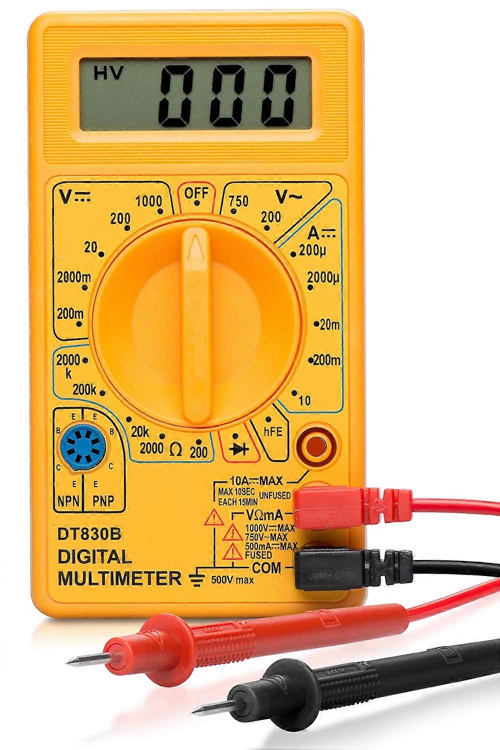 HILTEX 40508 Digital Multimeter Diode and Transistor Tester AC/DC Volt Test Test Probes