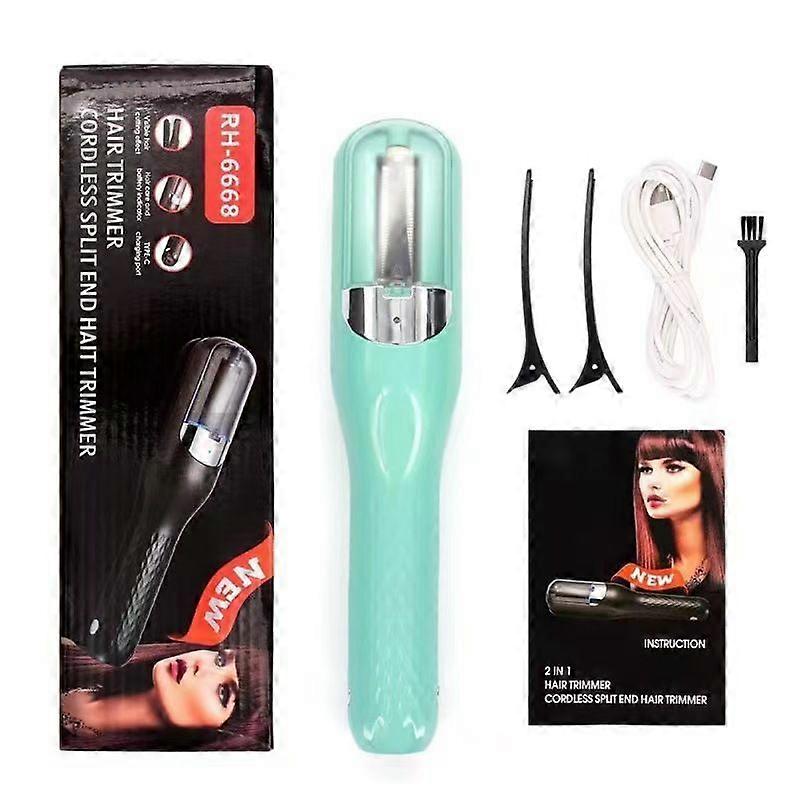 Split Ender for Split Ends- Split Remover Cordless - Split End Trimmer - Light green