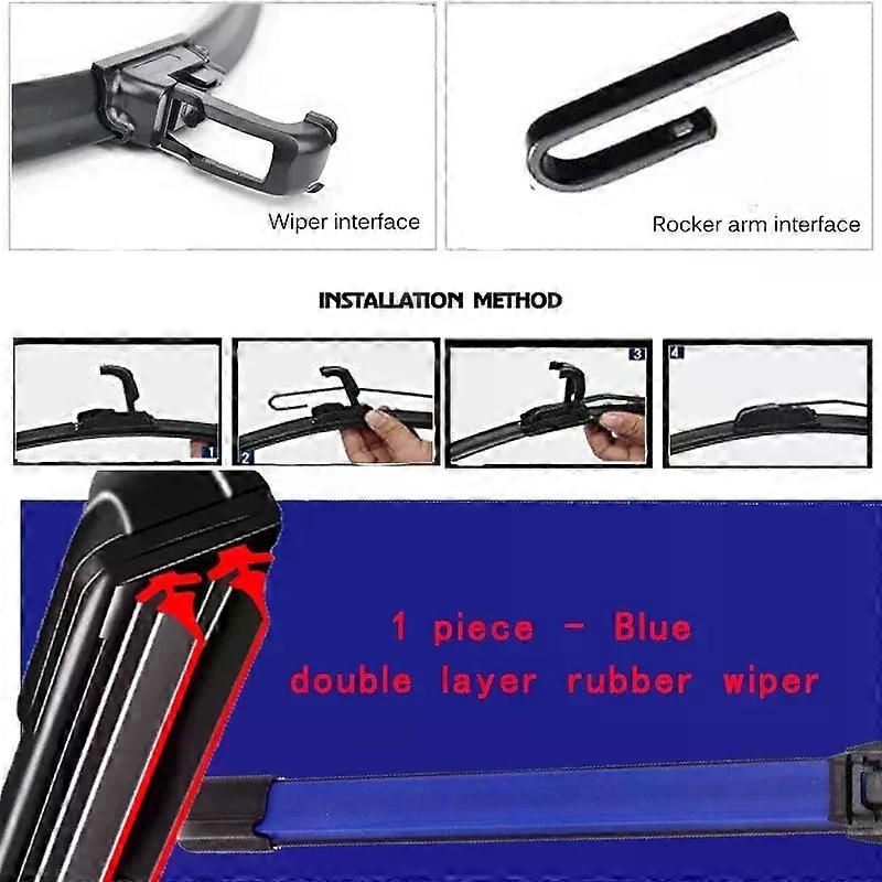 Colorful U J Hook Car Windshield Wiper blades Universal Soft Double layer Rubber Frameless Bracketless