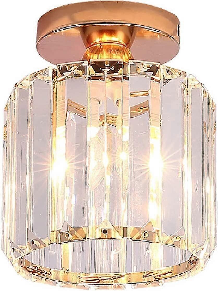 Ceiling Lighting Mini Crystal Ceiling Lamp Modern Round Clear Shade Ceiling Light