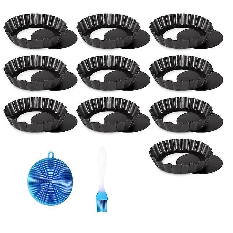 4 Inch Tart Pans, Non-Stick Removable Loose Bottom Carbon