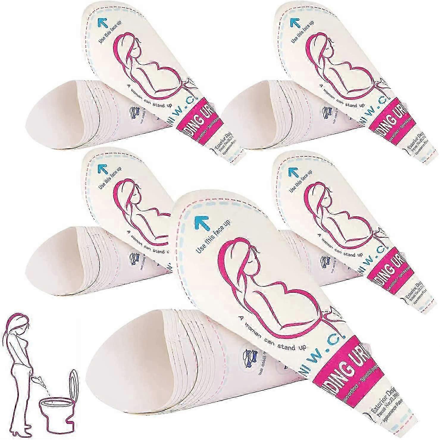 50 Pcs Disposable Female Urination Device, Pee Funnel For Women Portable Female Urinal Funnel, 5 Packs 10 Count(50 Counts)