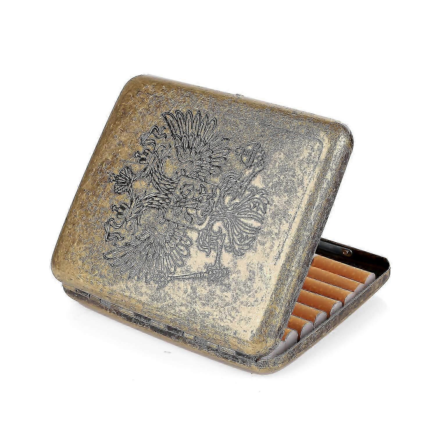 Retro Cigarette Case Stainless Steel Nickel-plated Cigarette Case Metal Cigarette Case For 20 Cigarettes