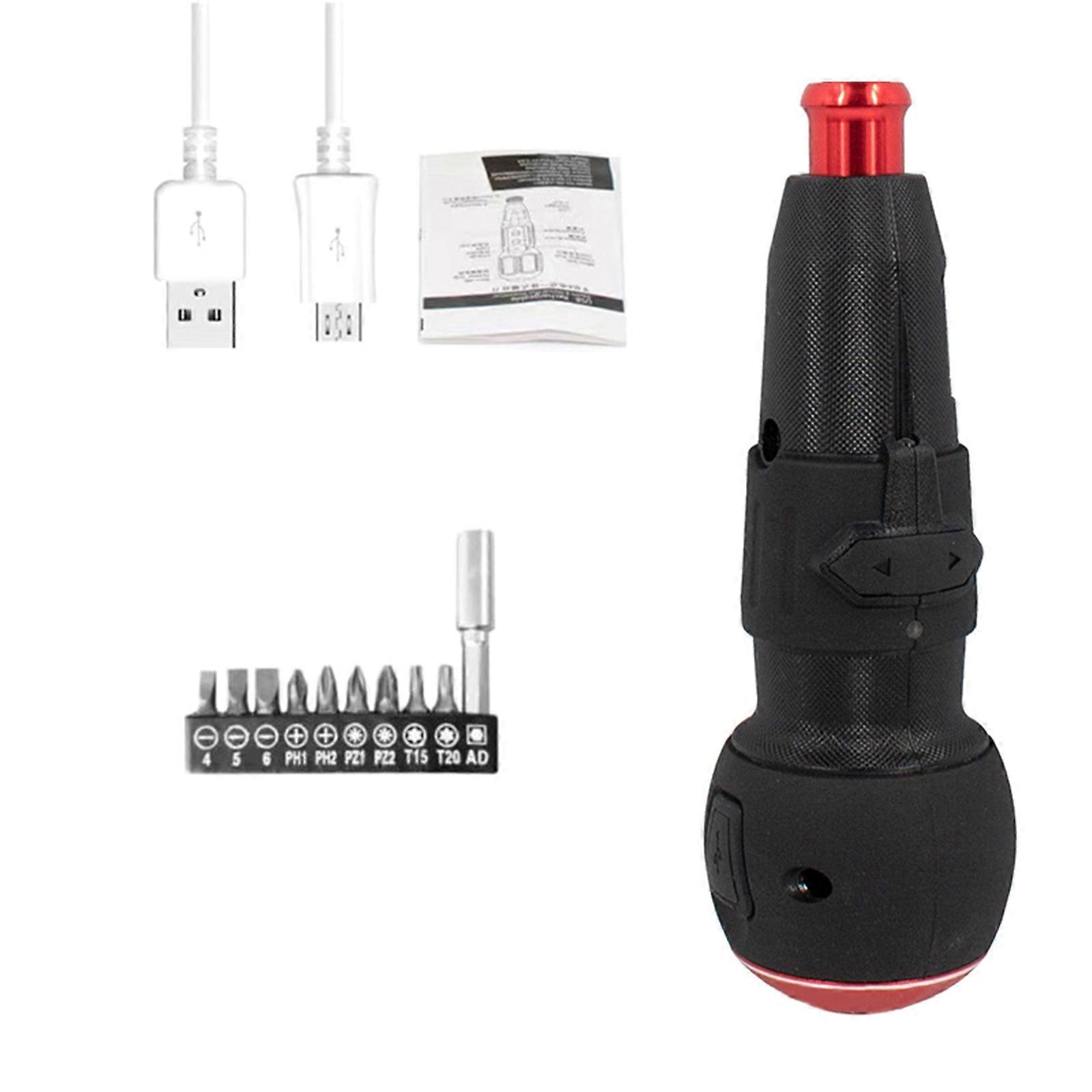 Electric Screwdriver Set, Type-C Rechargeable Cordless Screwdriver with LED Light, Auto & Manual Modes, Bits