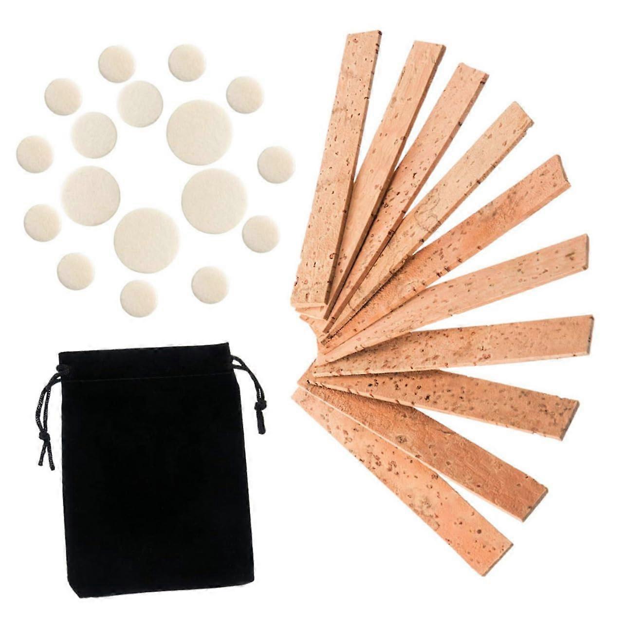 Clarinet Repair Kit with Replacement Cork for B Flat Clarinet Parts - Compatible Cork Strips and Pads