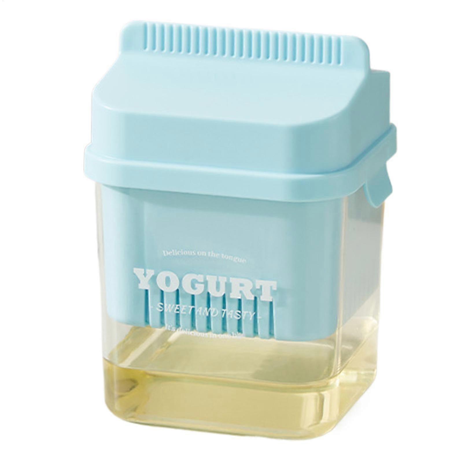 Yogurt sieve with lid, press sieve for yogurt maker  Efficient large capacity, multipurpose buttermilk filter blue