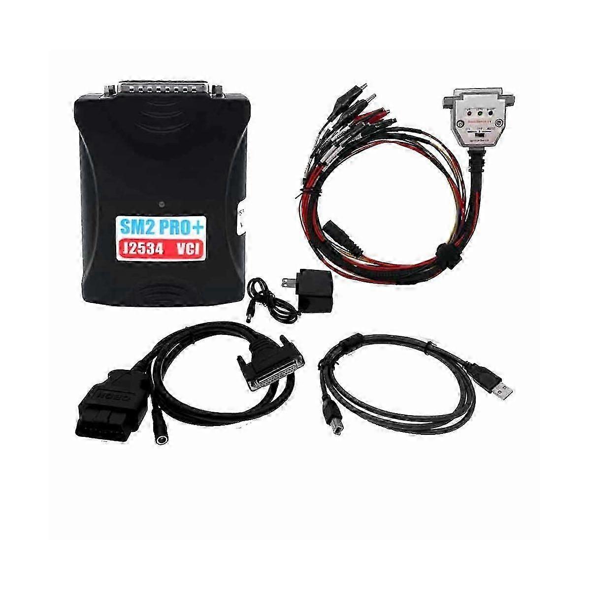 2.21.22 SM2 Pro+ J2534 VCI ECU Programmer Read Write ECU 67in1 Flash EEPROM Pflasher Update Version With US Plug