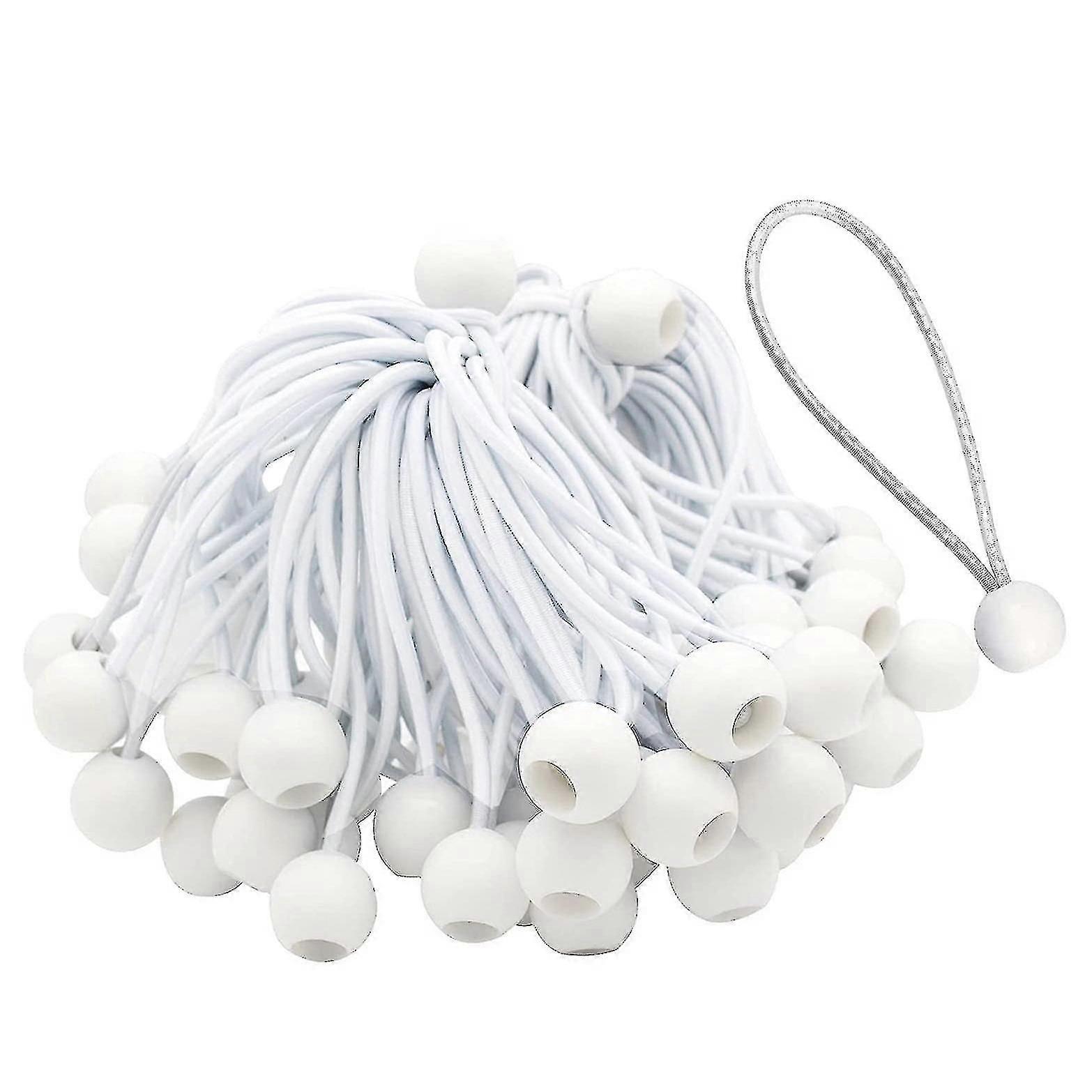 50 Pcs Elastic Bungee Cords with Balls & Toggle Ties for Marquees,Tents,Banners,Flagpoles
