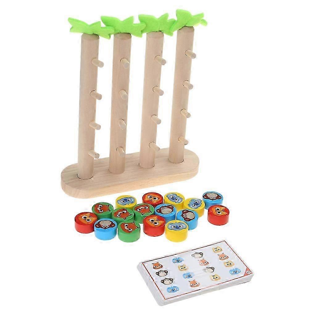 子供のための木製の動物の木登りゲーム - 幼児のための教育玩具
