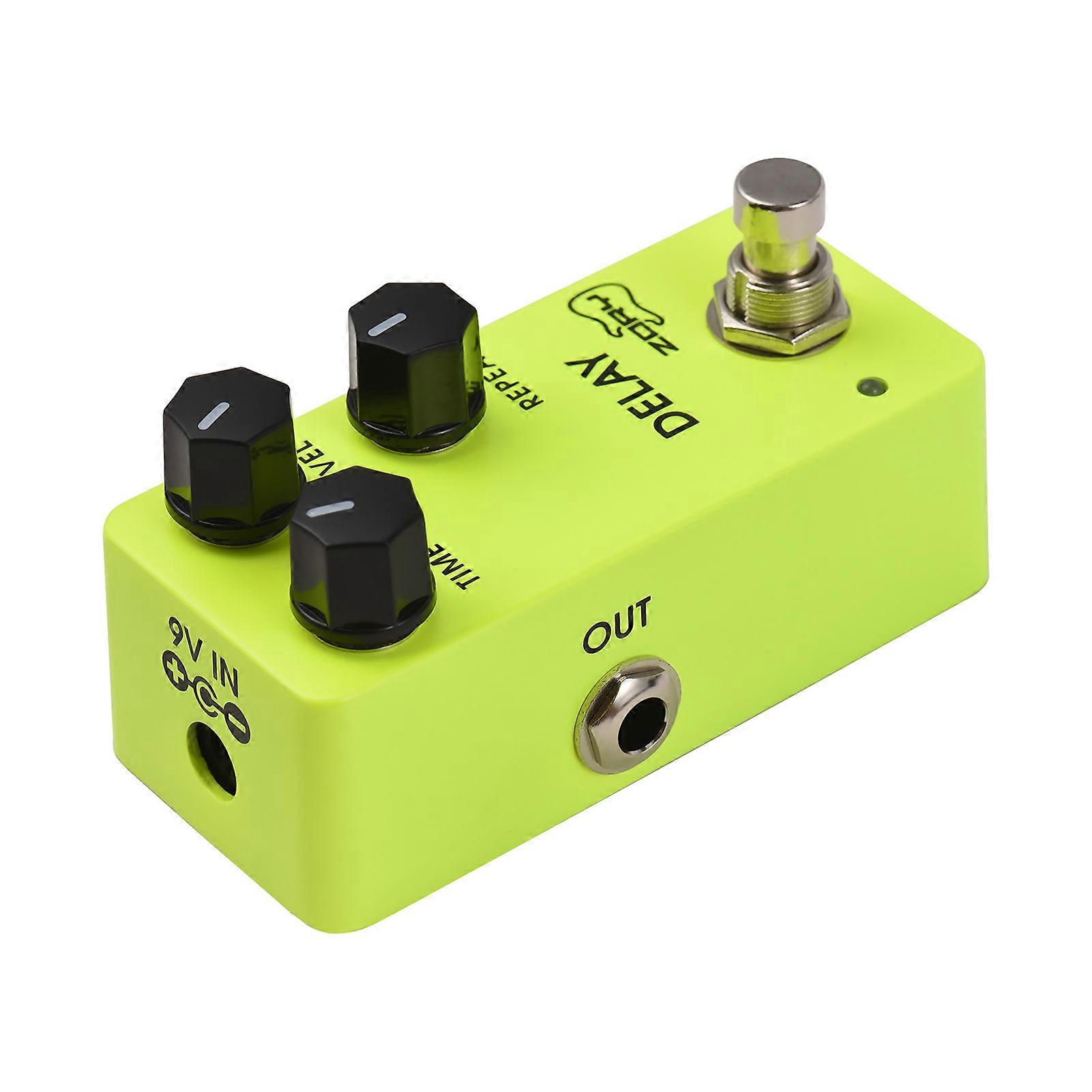 ZORY Guitar Analog Delay Effects Pedal TIME/LEVEL/REPEAT Versatile Controls DC 9V 6.35mm Input/Output Interface Aluminum Alloy Electric Guitar Analog