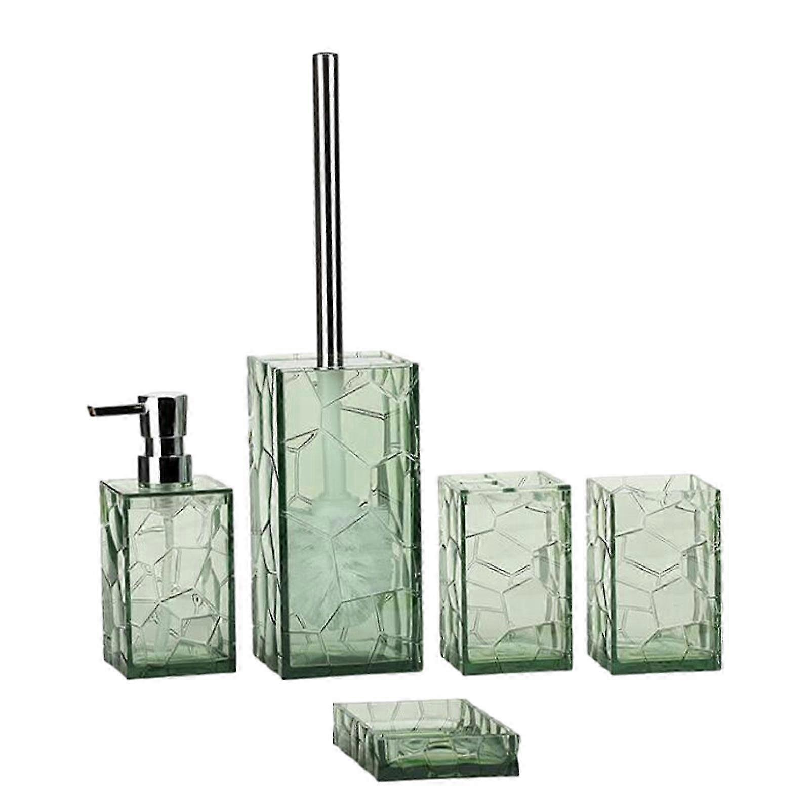 5Pcs Acrylic Bathroom Accessory Set Elegant Bath Essential Set for Apartment