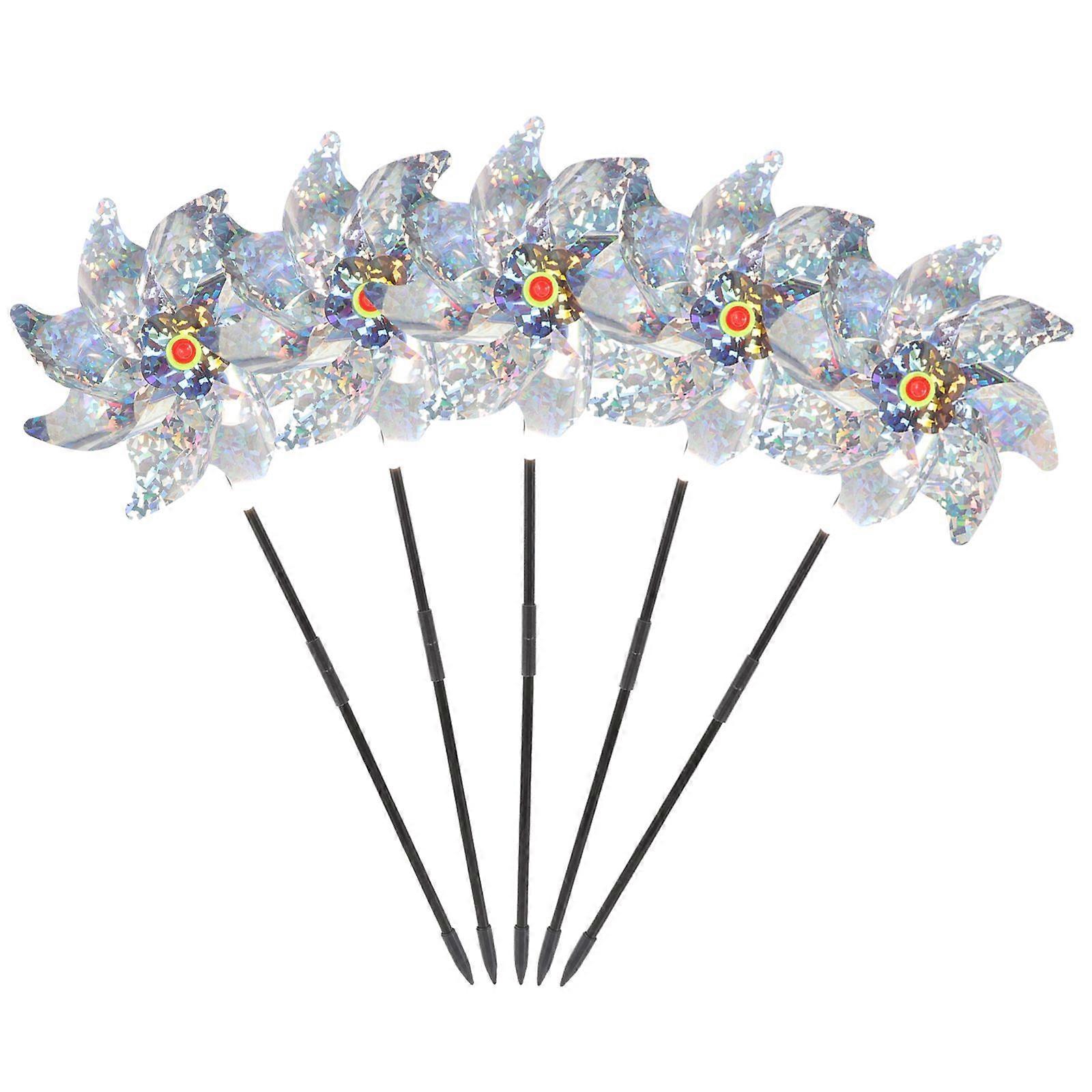 5Pcs Reflective Design Bird Repellent Windmill Colored Birds Repeller Unique Birds Repeller