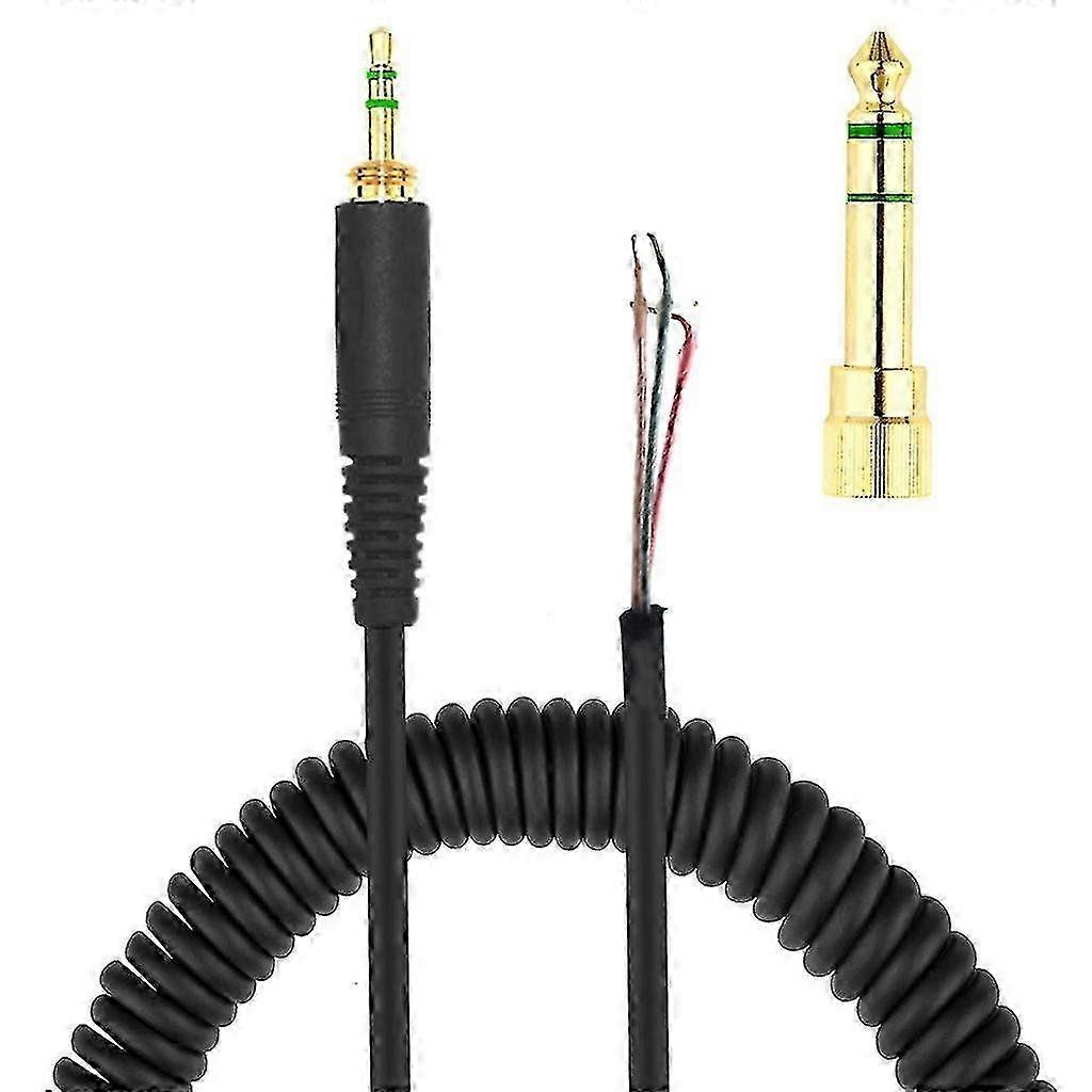 Câble de casque à ressort de remplacement pour Beyerdynamic DT770/770 Pro/990/990 Pro avec adaptateur