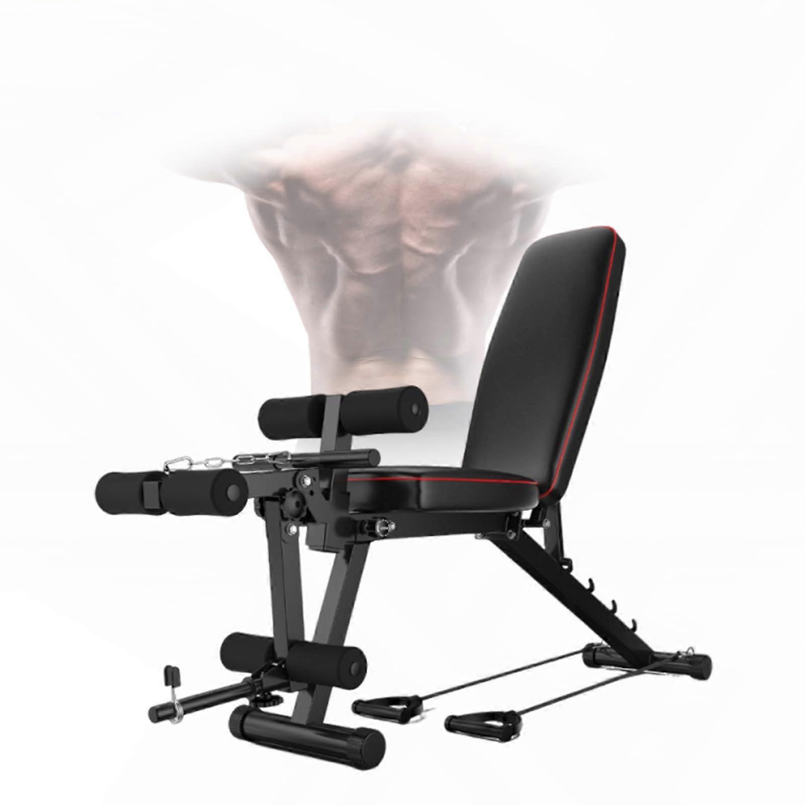 Training Bench, Folding Weight Bench, Multifunction, 200 kg, Ergonomic, 5Angle Design, 162cm black