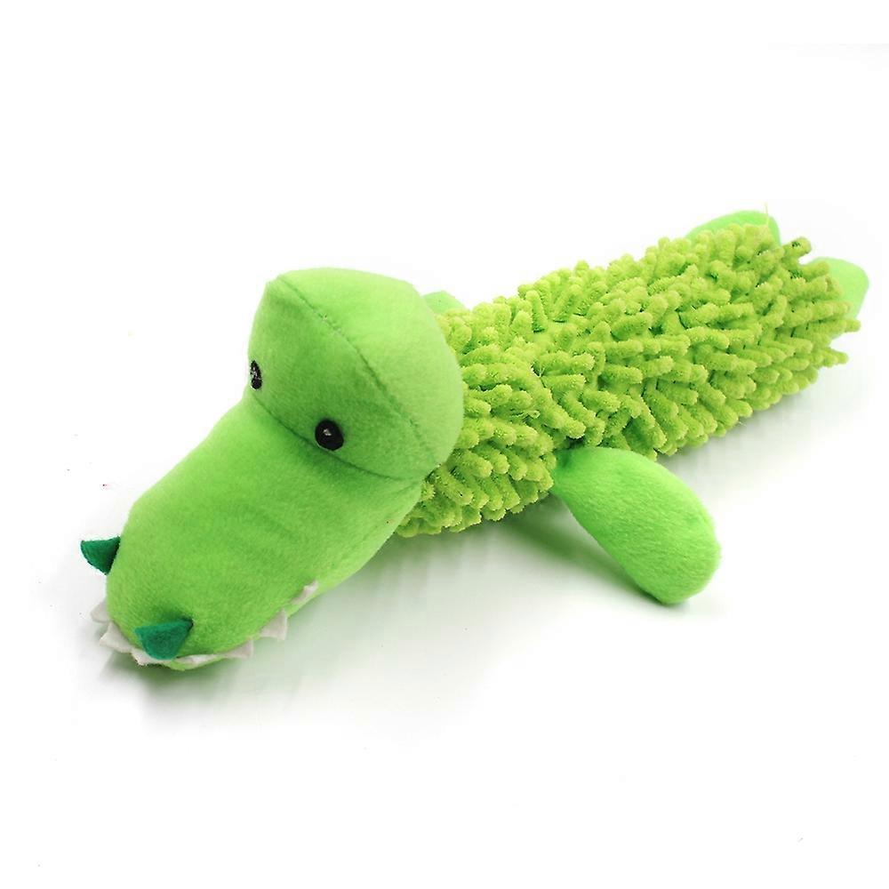 c7g Pet Dog Cat Plush Monkey Sheep Crocodile Sound Bite Playing q9R Toy - Green Crocodile