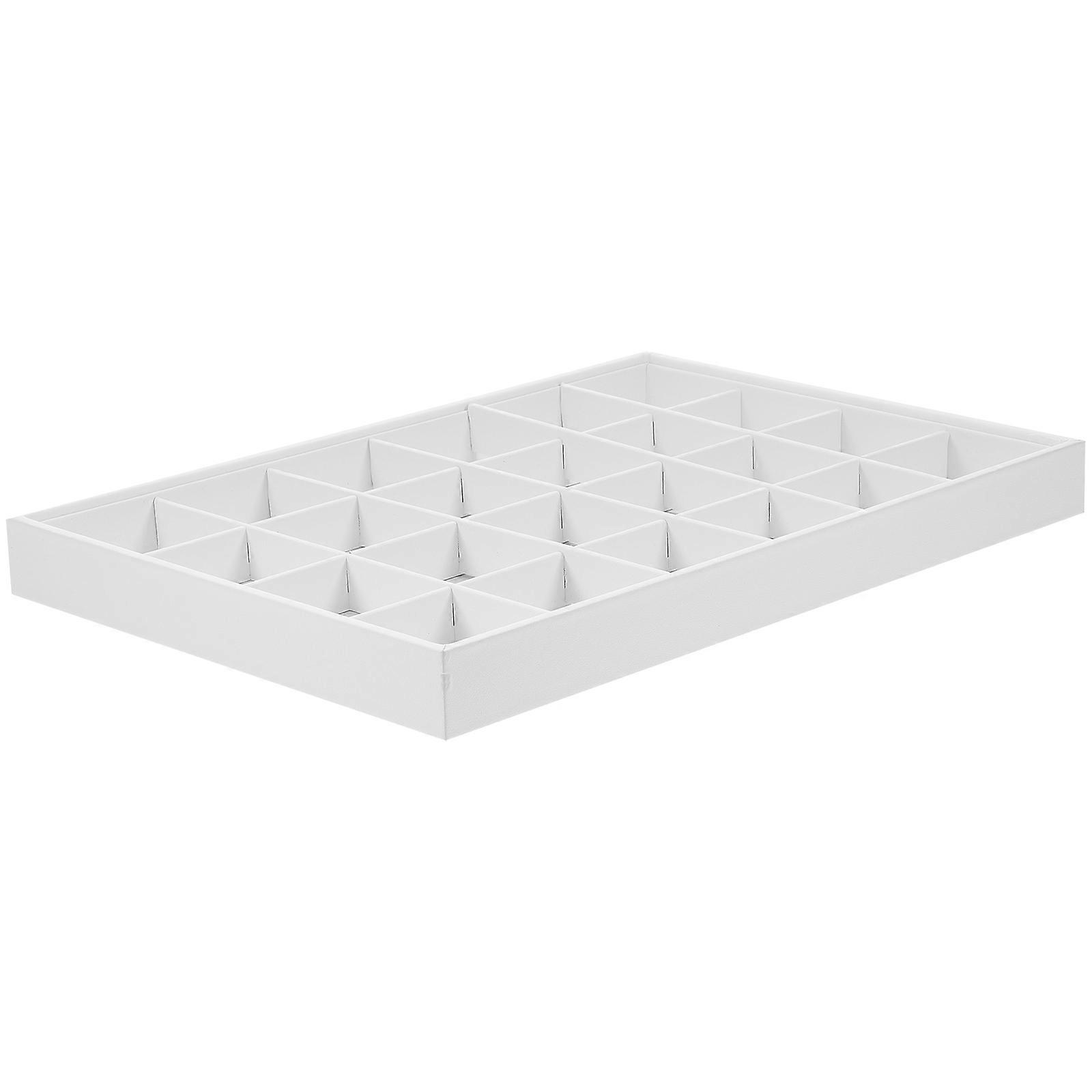 Earrings Organizer Jewelry Drawer Organizer Trays Rectangular Grey 35X24X3CM Simple Design 1Pcs