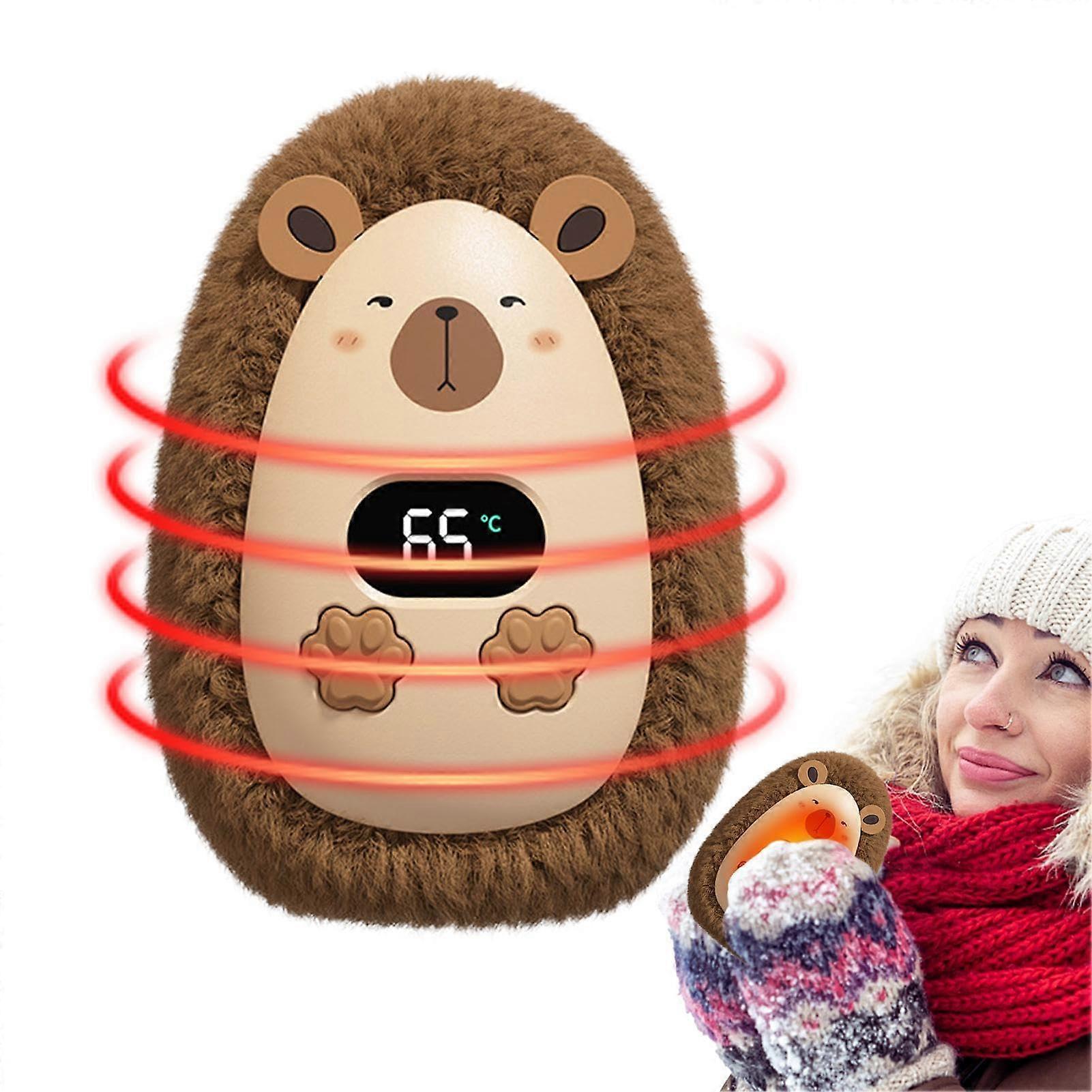 Rechargeable Hand Warmer with Digital Display, USB Pocket Heater, Quick Heating for Winter and Christmas, Portable and Reusable