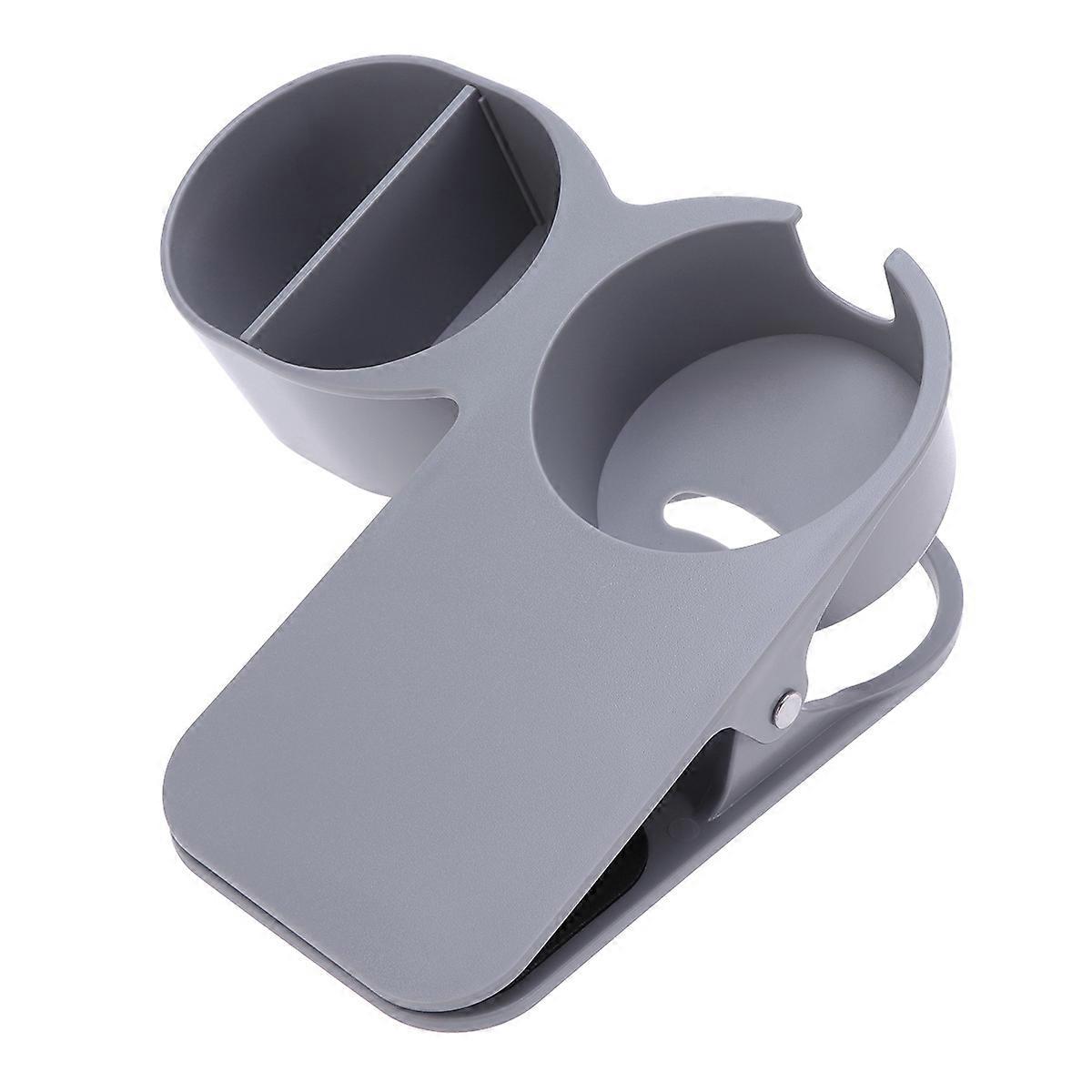 Drinking Cup Clip Grey Multifunction Desk Gadget Office Use 20.3x18x5.2cm Holds Small Items 1Pack