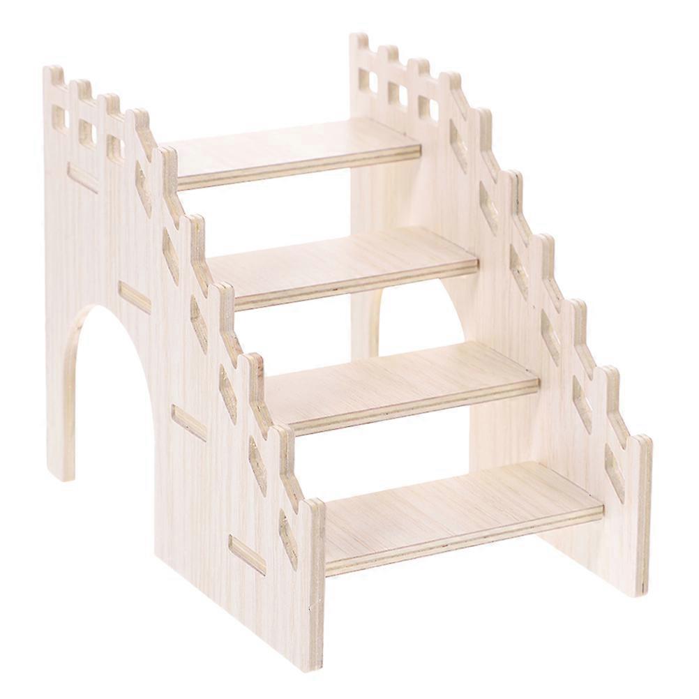Natural Wooden Hamster Ladder for Small Pets – Multifunctional Climbing & Hideout Platform for Hamsters and Guinea Pigs to Encourage Activity and
