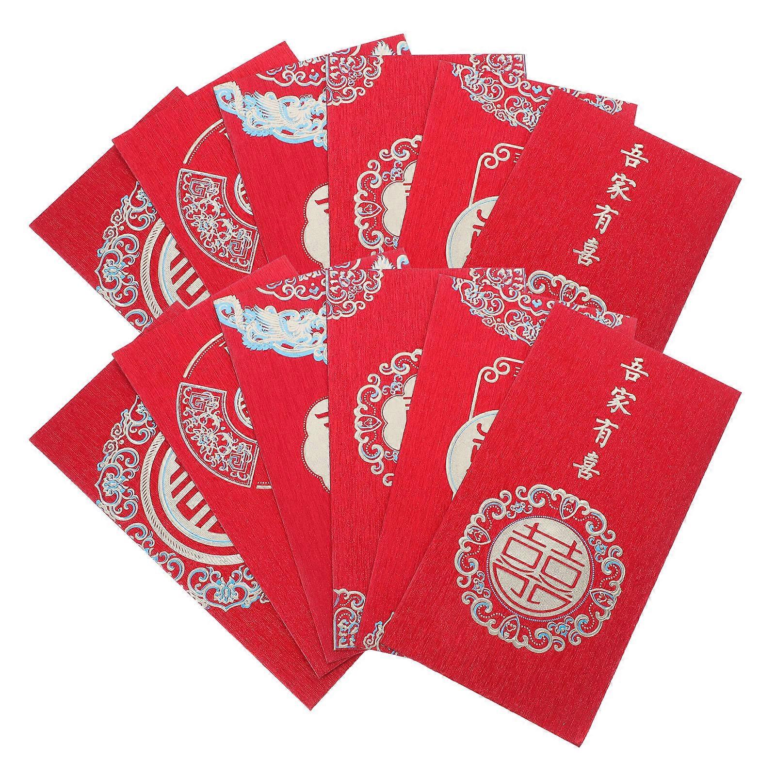 New Year Red Envelopes Rectangular Shape For Parties And Weddings 24Pcs