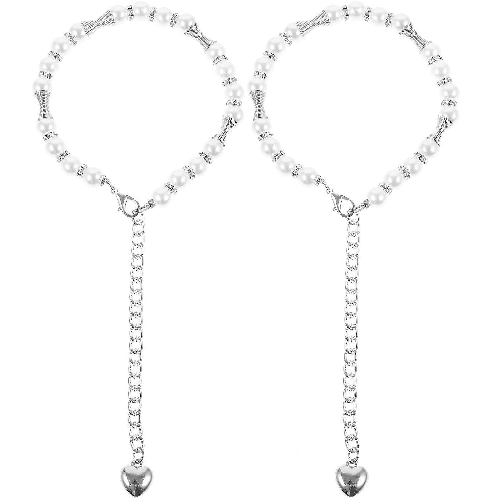 Detachable High Heel Straps with Simulated Pearls   Loose Replacement Shoelaces for Heels, No Installation Needed, Comfortable and Secure Fit