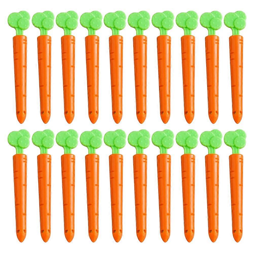 Bag Clamps Plastic Food Bag Clips Carrot Shape Clip for Kitchen Use Orange 11X2X1CM Sealing 20Set