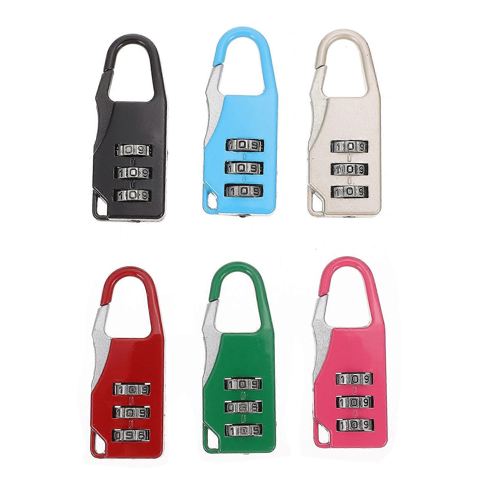 6pcs Combination Backpack Padlocks Lightweight Travel Luggage Locks Quick Reset Password Mini Security Locks for Suitcases School Bags Lockers Multi