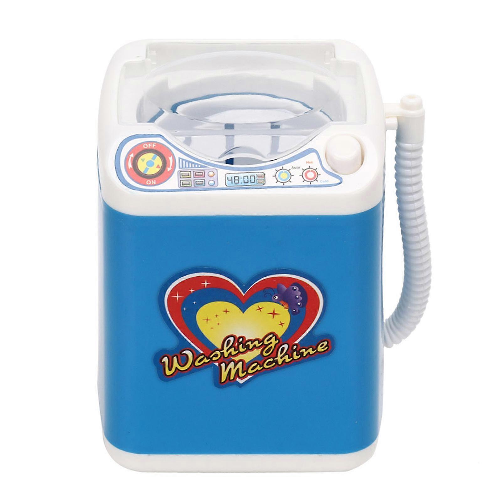Mini machine à laver électrique, outil cosmétique, machine de nettoyage, jouet pour enfants, cadeau (bleu)